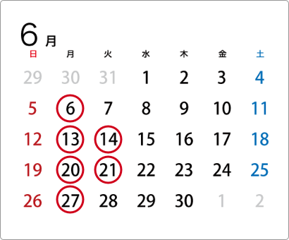 2022-06営業日カレンダー